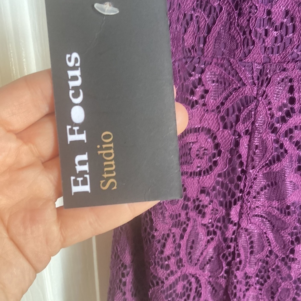 En Focus lace purple sheath dress sz 12 - Picture 7 of 7